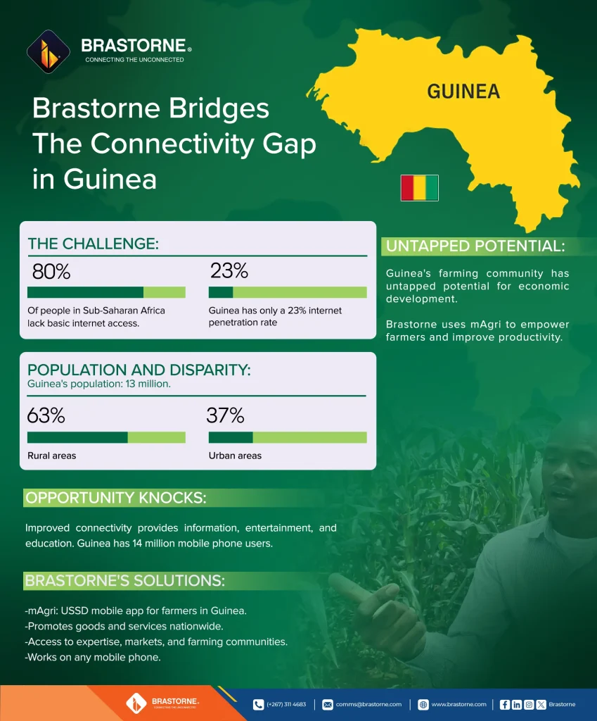 brastorne bridges the connectivity gap in Guinea infographics