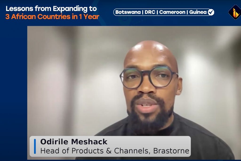 screenshot of odirile meshack during lessons from expanding to 3 african countries webinar